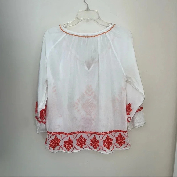 Sundance Sheer White Embroidered Boho Festival Hippie Top Size Medium Cotton - Picture 3 of 10